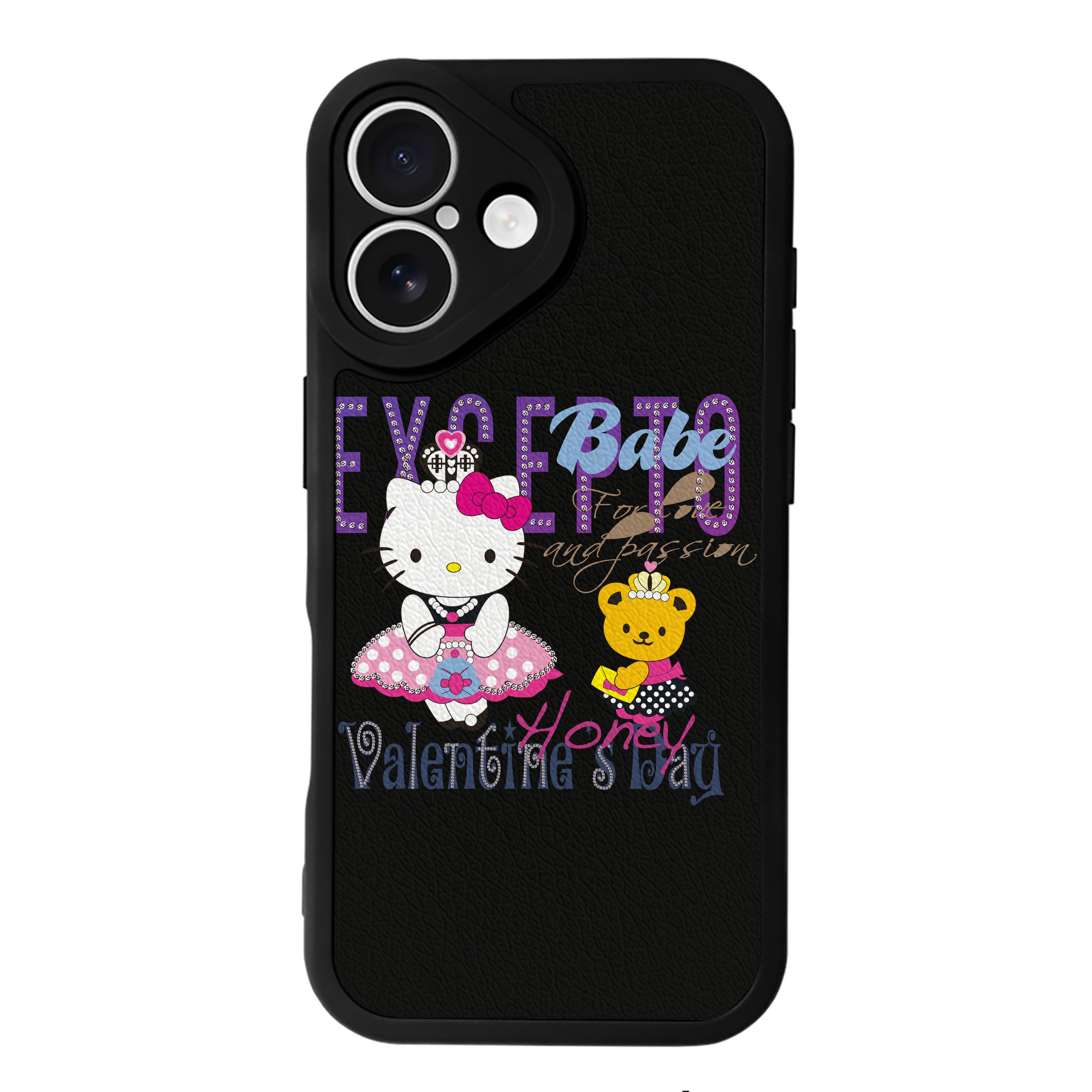 （画像用） Hello Kitty ハローキティ 【iPhone 16シリーズ対応】シリコンスマホケース（レザー調） 材質：シリコン